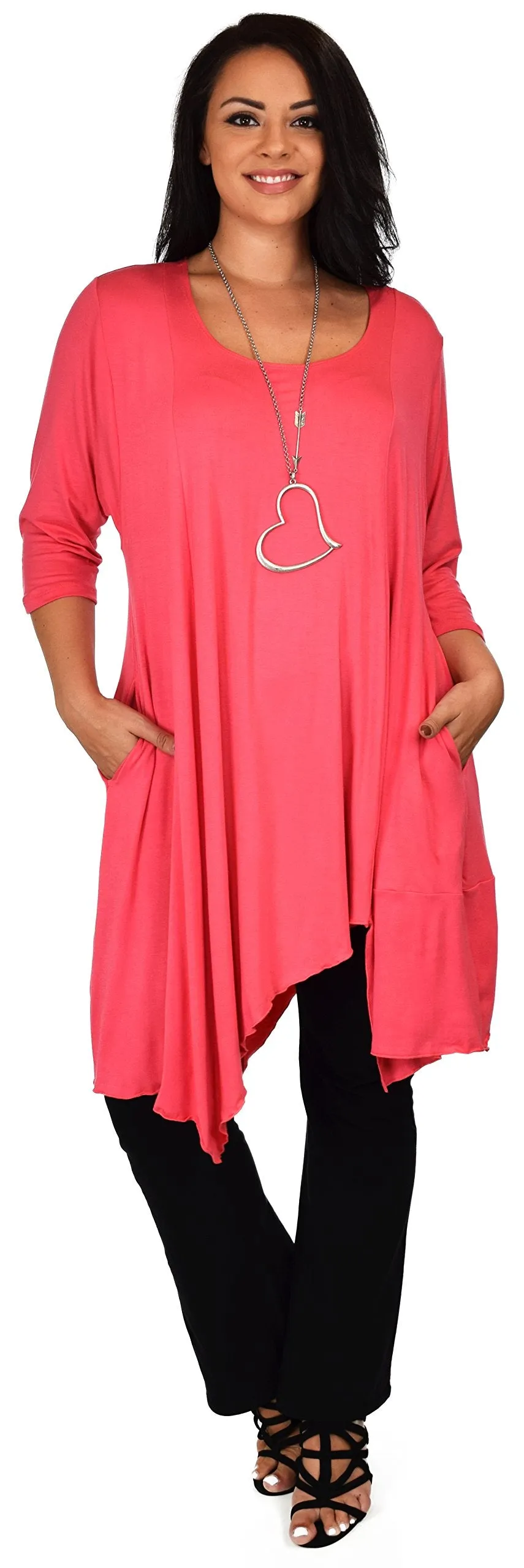 Plus Size Tunic, Full figured tunic, Summer Tunic,  Asymmetrical Tunic, Long Tunic, Designer Tunic, Women Tunic