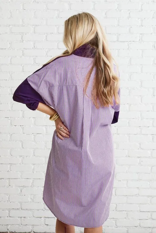 Preppy Gameday Back Stripe Dress