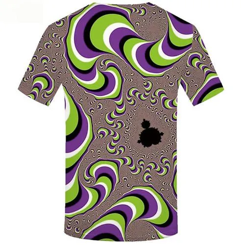 Psychedelic T shirts Men Dizziness Tshirt Anime Gothic Tshirts Cool Colorful T-shirts 3d Graffiti Tshirt Printed Short Sleeve