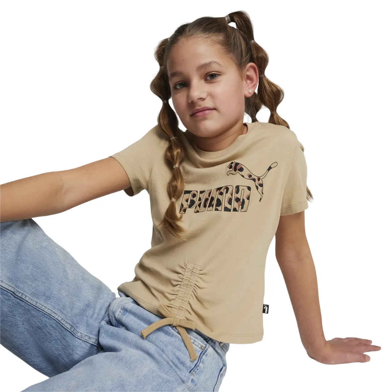 Puma maglietta manica corta da ragazza Ess  Animal 679417-83 tortora