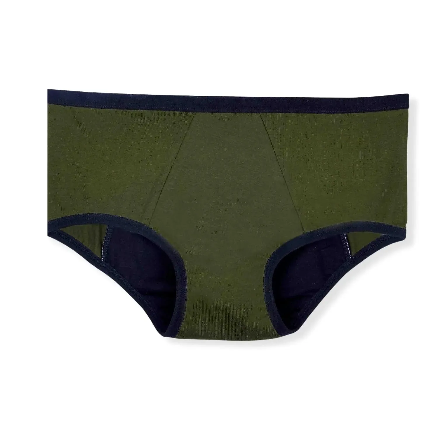 RASH FREE OLIVE GREEN PERIOD PANTIES | NO PAD NEEDED | LEAKPROOF | REUSABLE