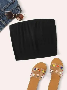 Ribbed Cropped Tube Top