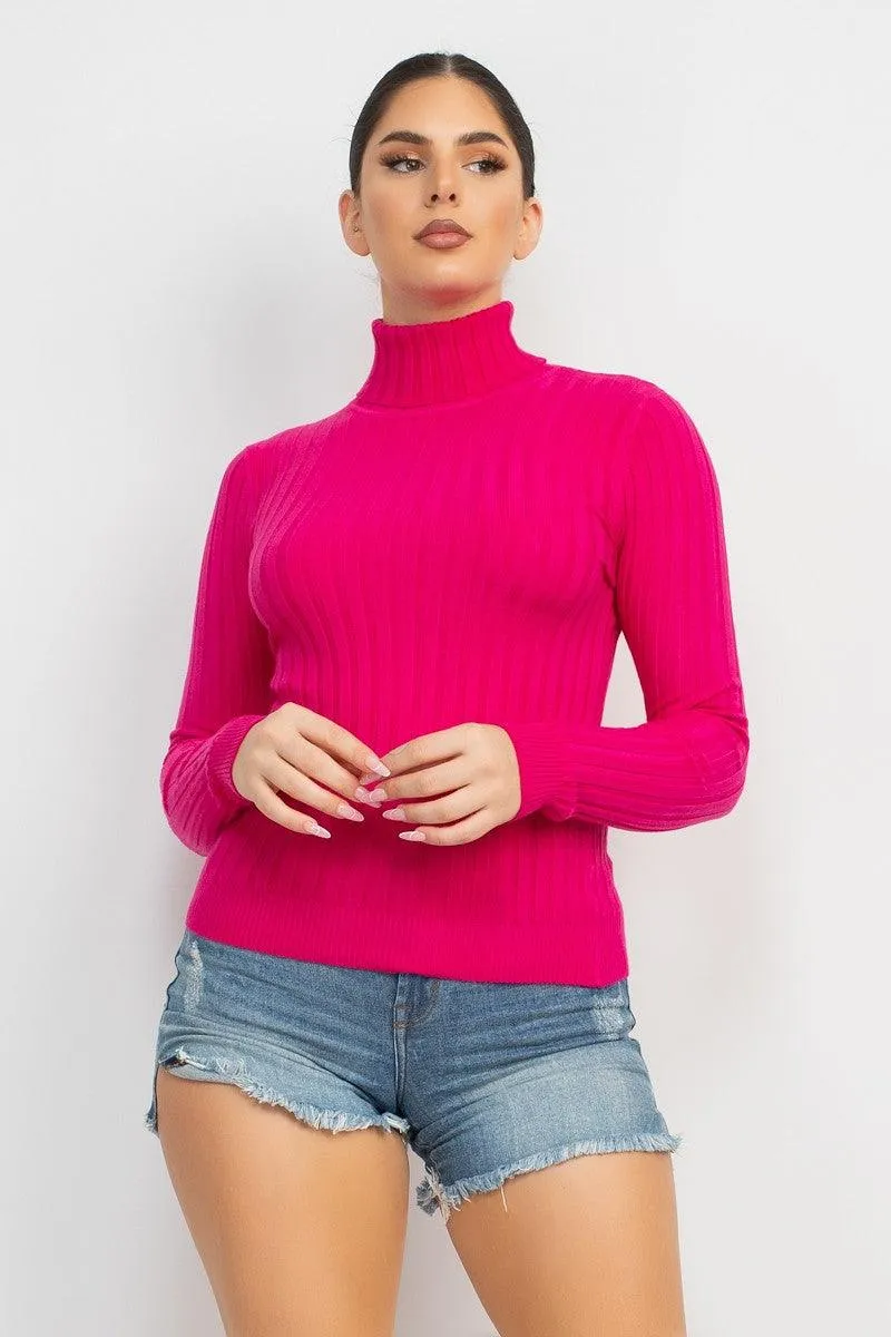 Ribbed Turtleneck Sweater