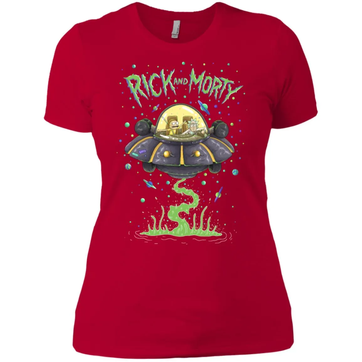 Rick And Morty Spaceship Illustration Women T-Shirt