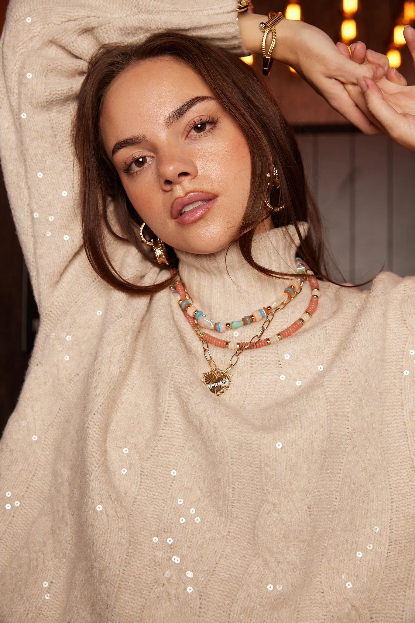 SALE - Spence Shimmer Detail Turtleneck Sweater