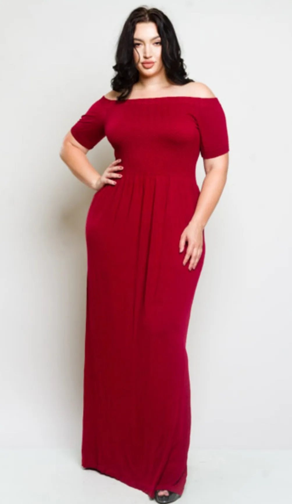 Seamless Off the Shoulder Maxi Dress