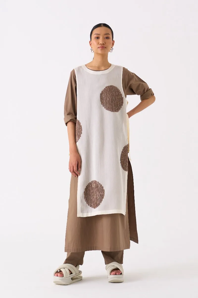 Side Tie Overlay Tunic Ivory