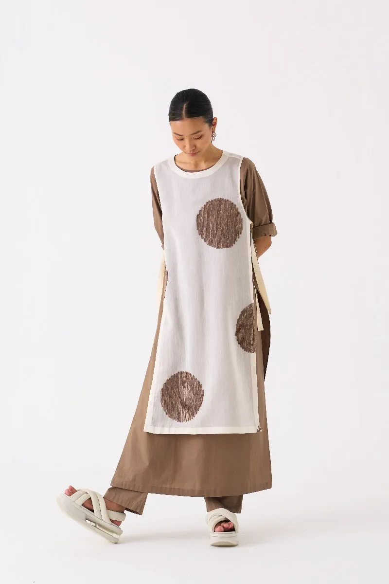 Side Tie Overlay Tunic Ivory