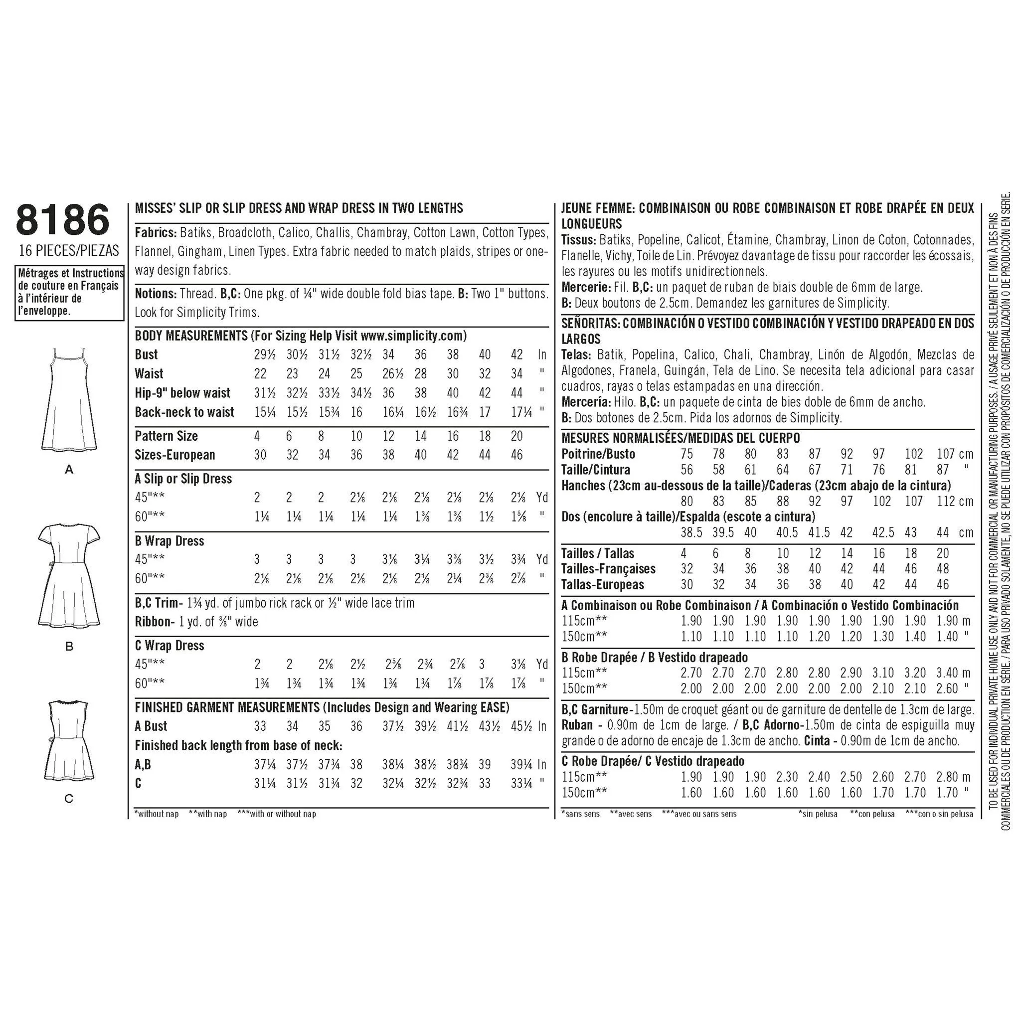 Simplicity Pattern 8186 Dottie Angel frock pattern