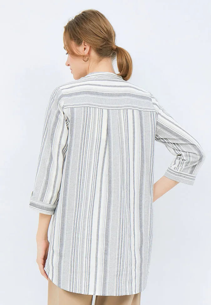 Striped Tunic with Tassel Details