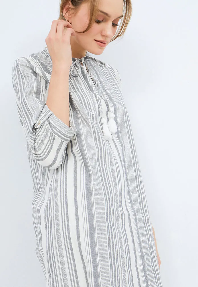 Striped Tunic with Tassel Details