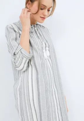 Striped Tunic with Tassel Details
