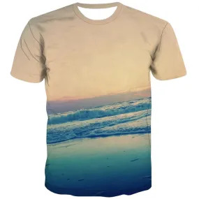 surf T-shirt Men The sea Tshirts Novelty sport T-shirts Graphic Short Sleeve
