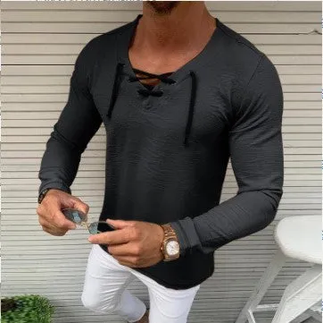 Tassel Elastic Men's Denim Shirt Men's