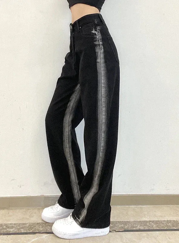 TastyHottie - COLOR HIGH WAIST WIDE LEG DENIM PANTS