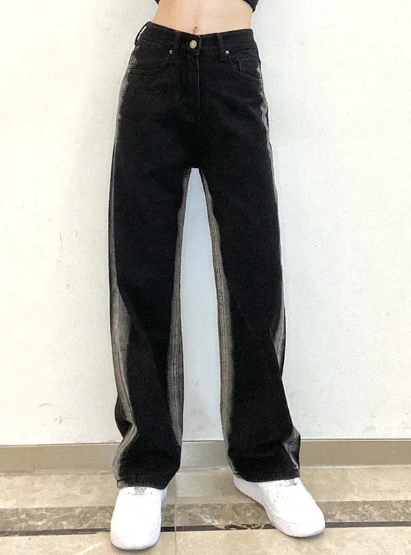 TastyHottie - COLOR HIGH WAIST WIDE LEG DENIM PANTS