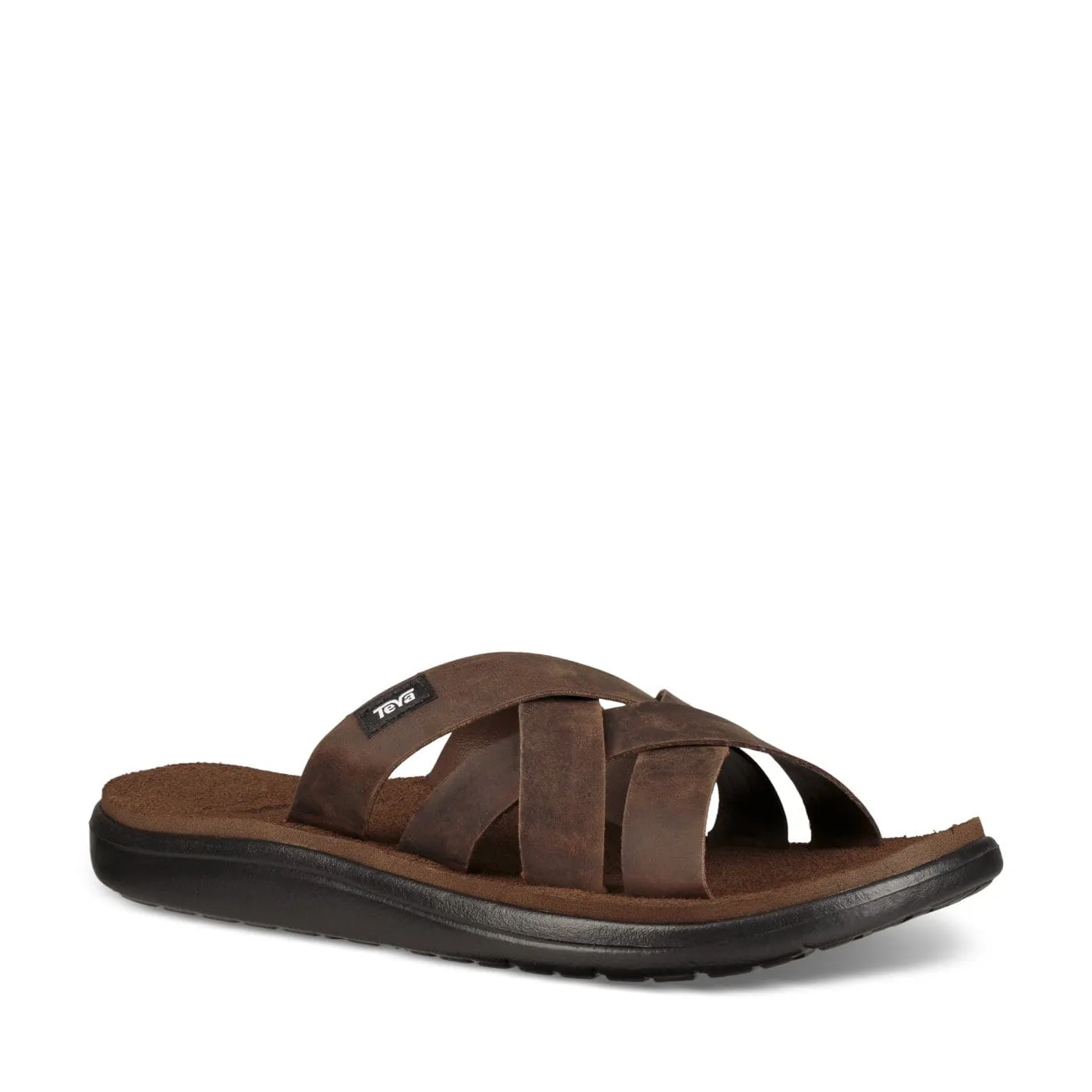 Teva Men's Voya Leather Slides- Carafe