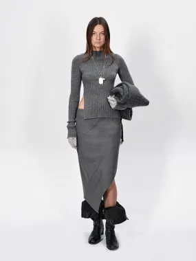 The Slit Ribbed Wool Top