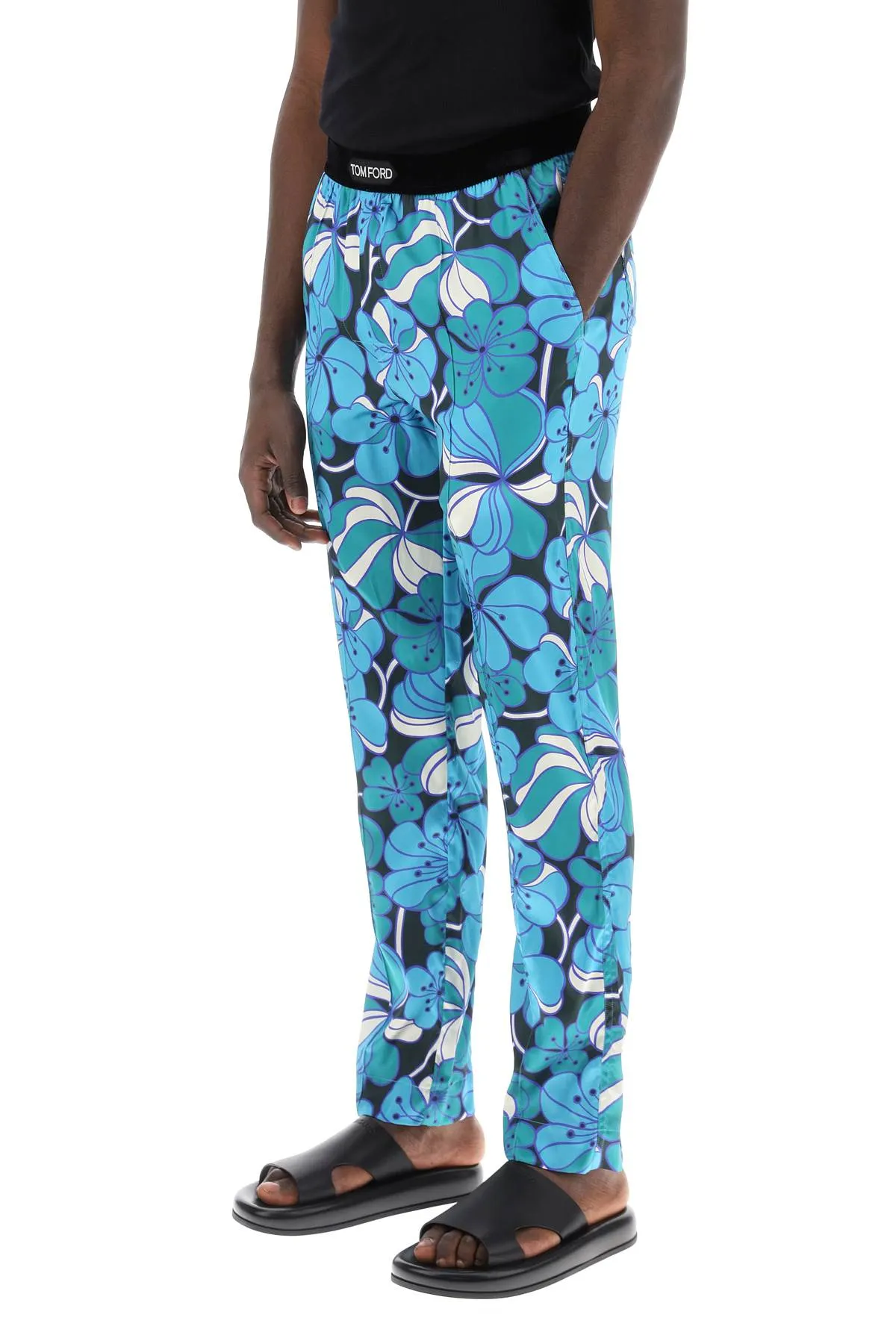 Tom ford pajama pants in floral silk T4H201860 ACQUAMARINA FANTASIA