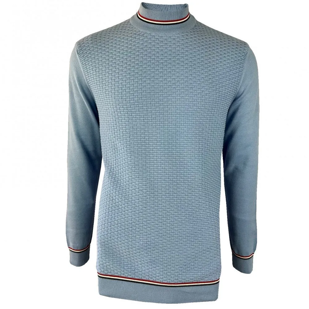 Trojan Weave Knit Turtleneck Sky