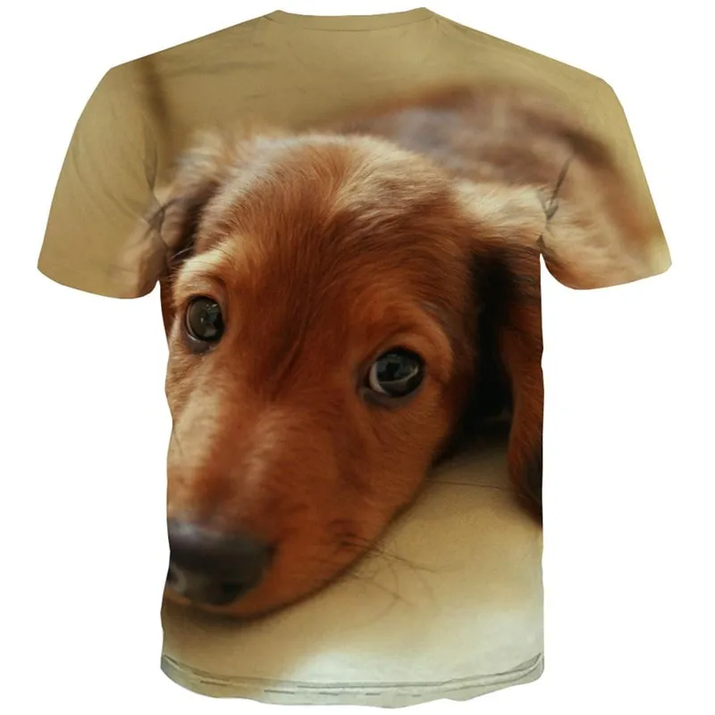 tshirts dog tee top Puppy Cute animal man big Smart dogs art costume Casual