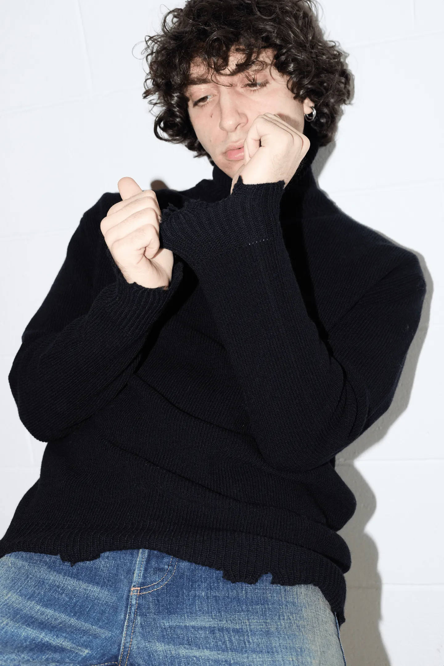 Turtleneck Distressed Jumper