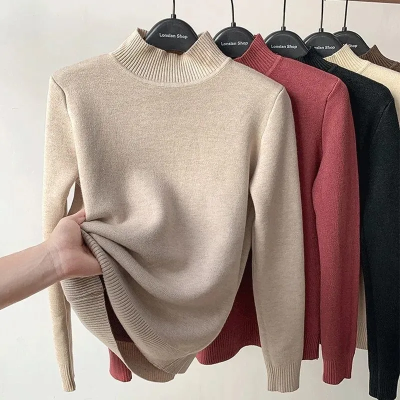 Turtleneck Velvet Sweater