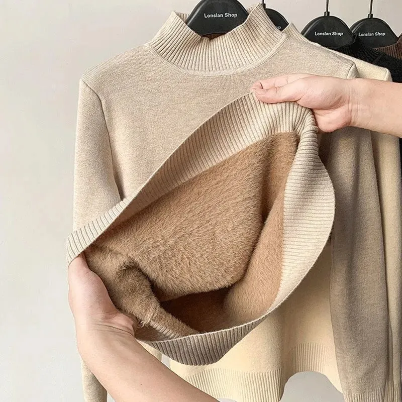 Turtleneck Velvet Sweater
