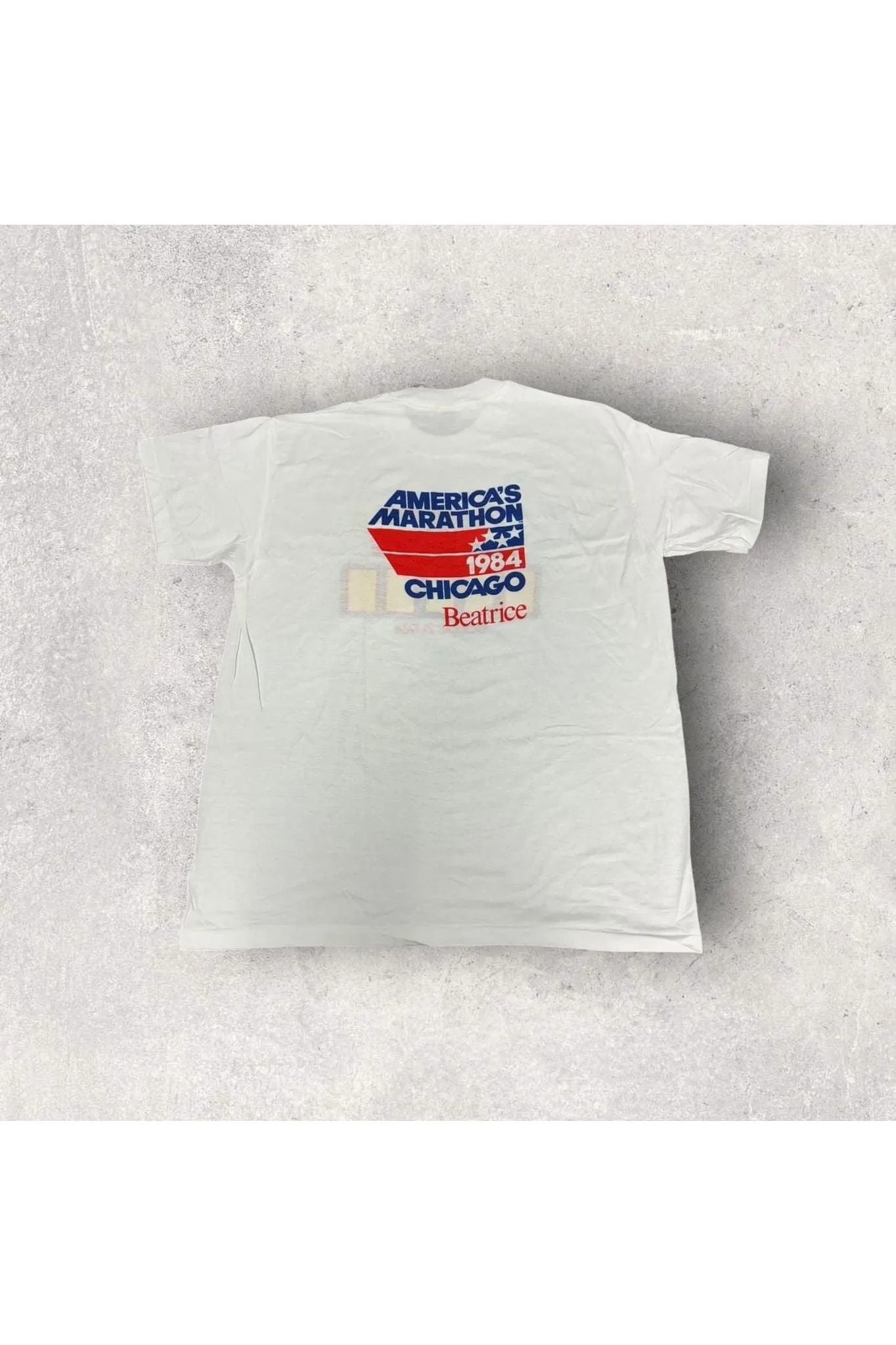 Vintage 1984 Training For A Great Time American's Marathon Chicago Tee- L
