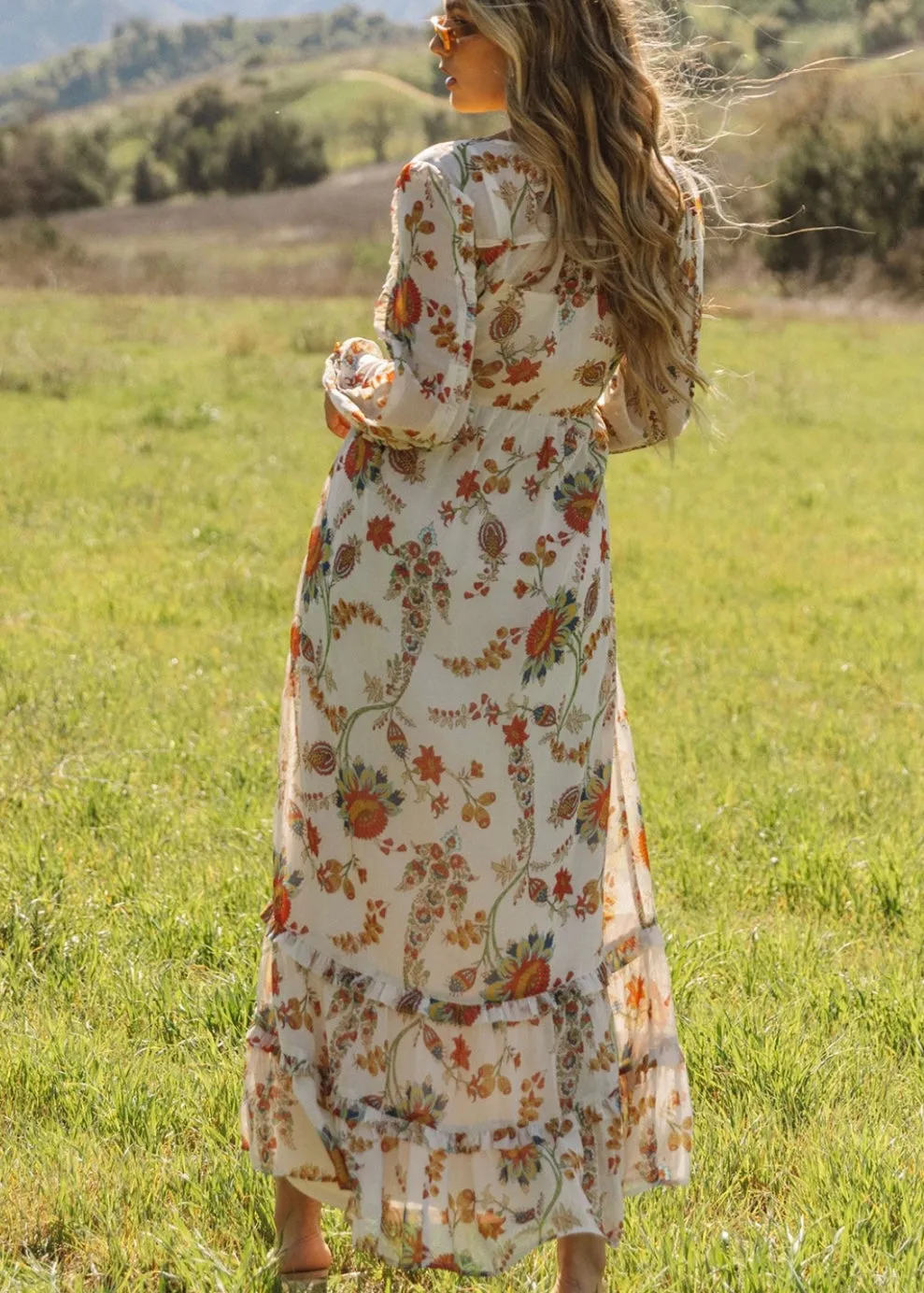 Vintage Fall Floral Dress