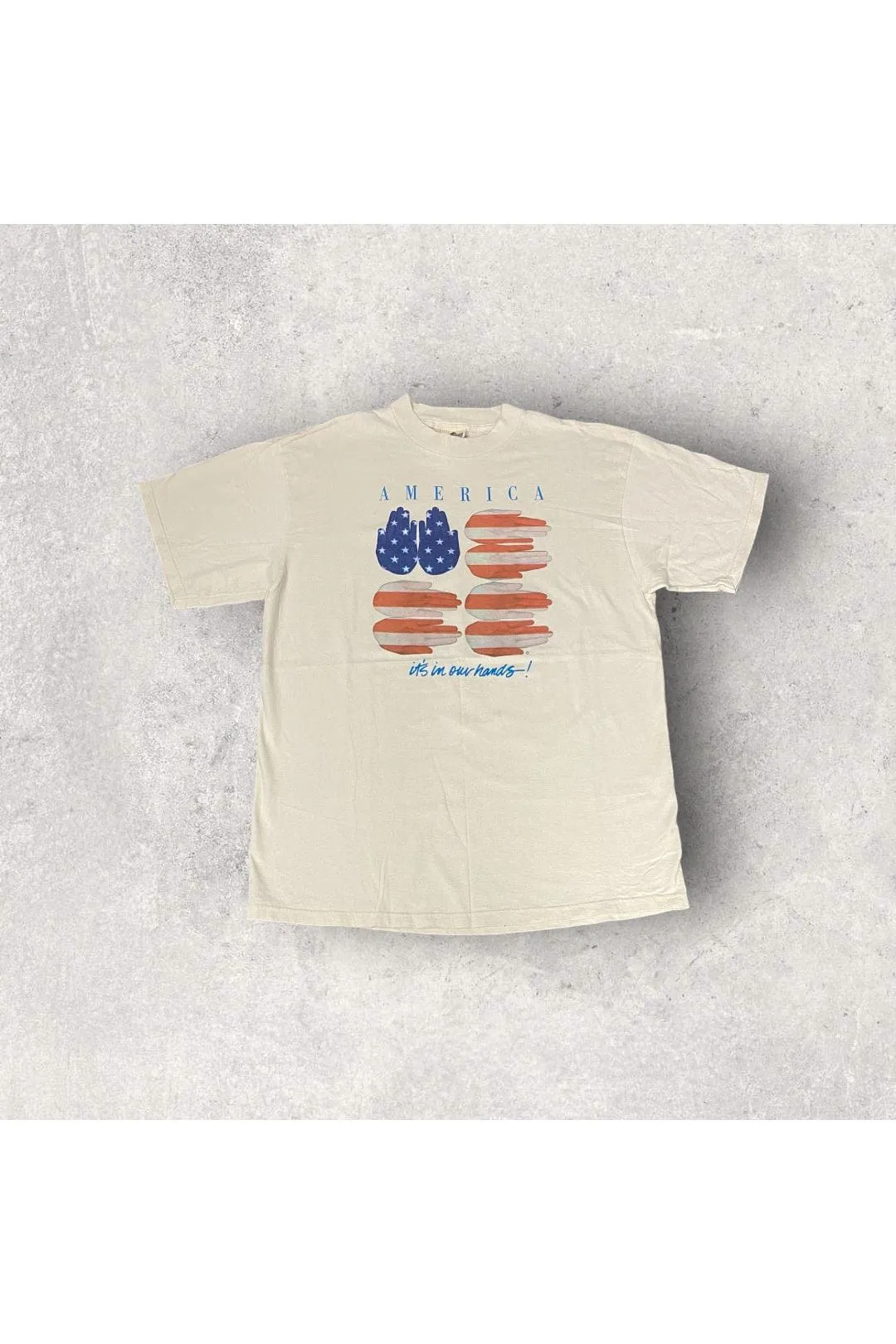 Vintage Made In USA America Is In Our Hands! Tee- XL