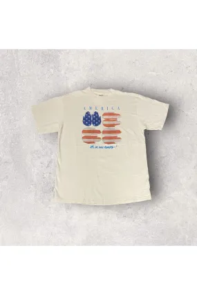 Vintage Made In USA America Is In Our Hands! Tee- XL
