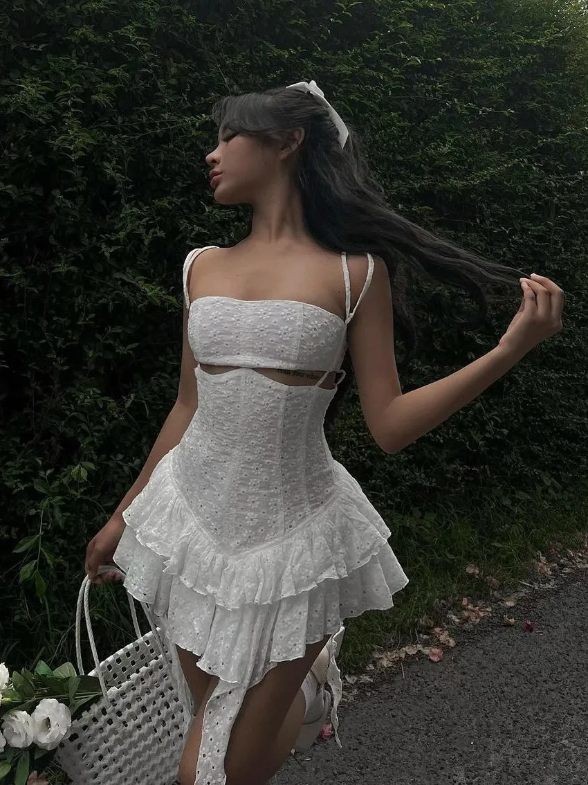 Vvsha Aulani Ruffle Mini Dress