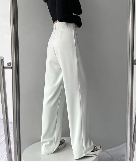 Wide-leg High Waist Drape Mopping Pants