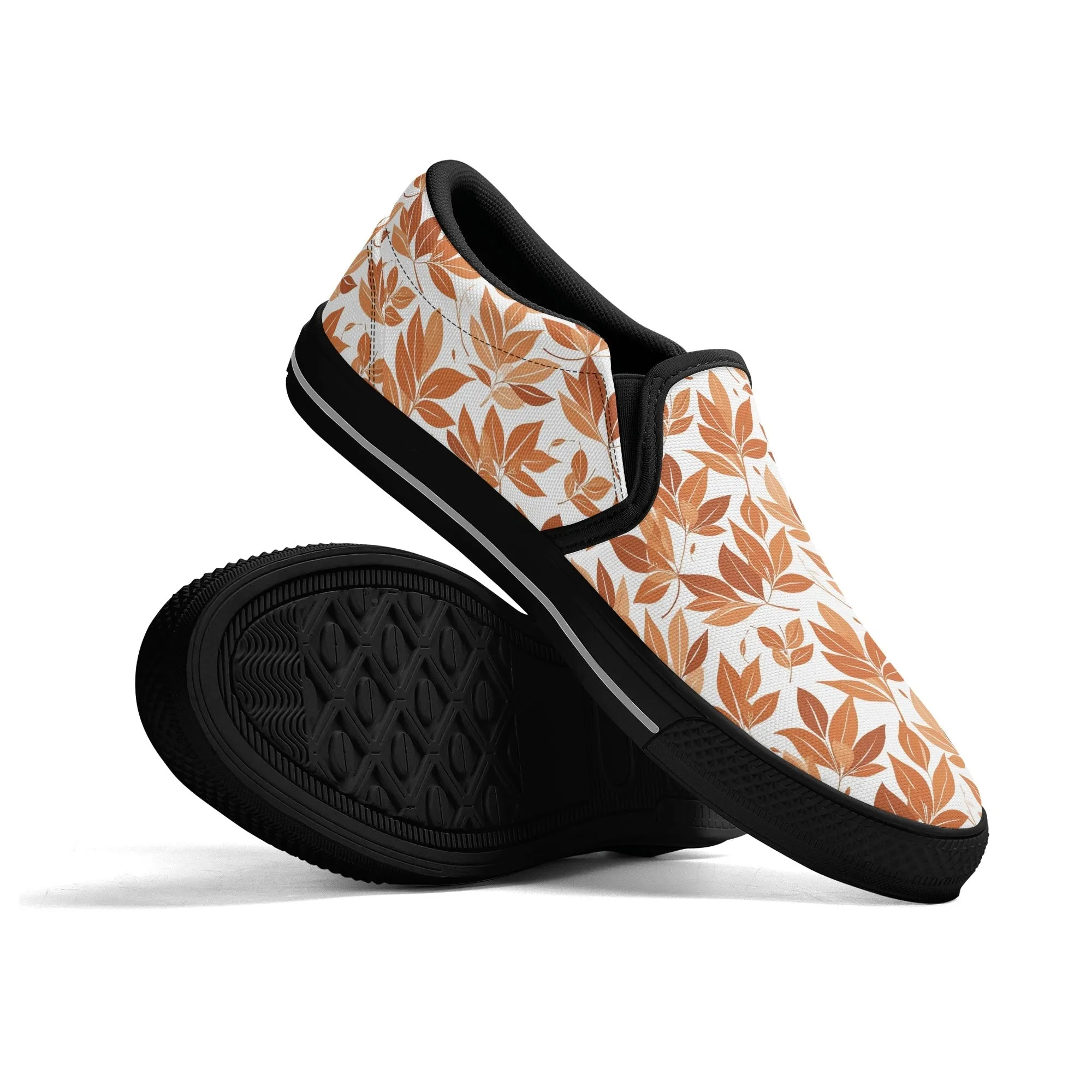 Womens Autumn Leaves Rubber Slip On Shoes