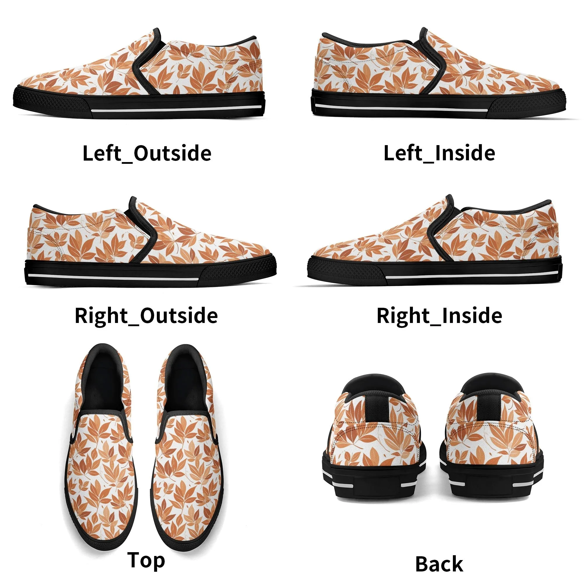 Womens Autumn Leaves Rubber Slip On Shoes
