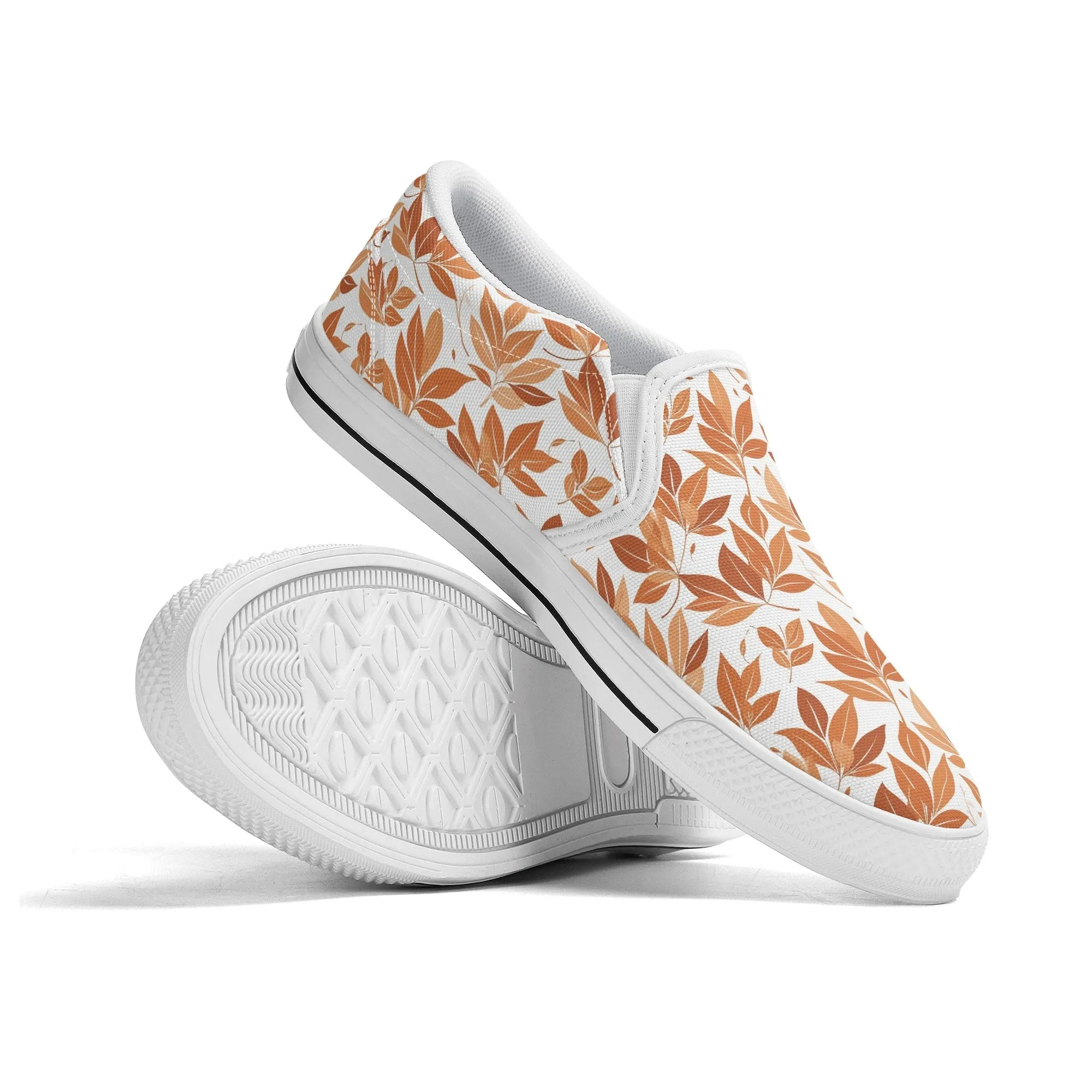 Womens Autumn Leaves Rubber Slip On Shoes