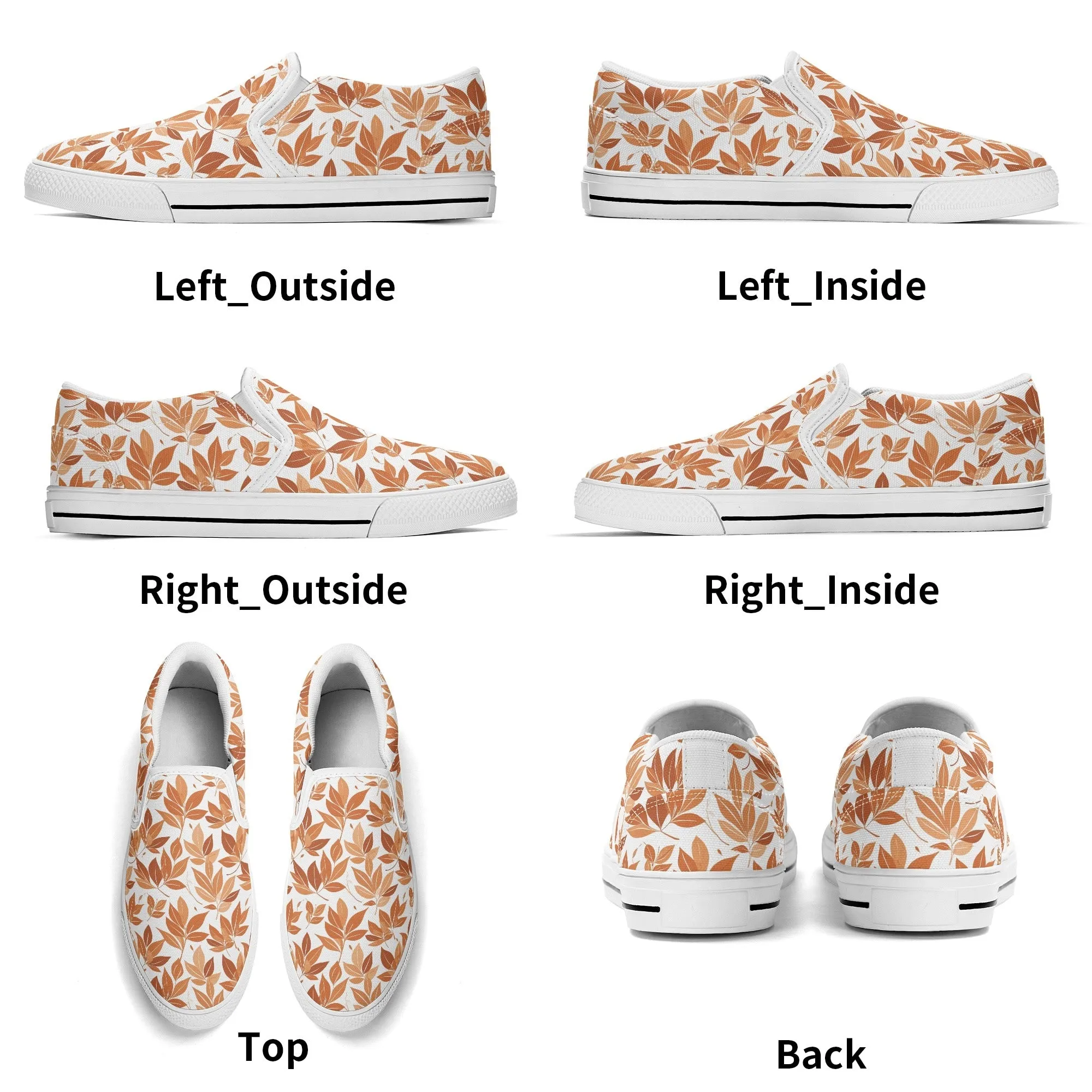 Womens Autumn Leaves Rubber Slip On Shoes