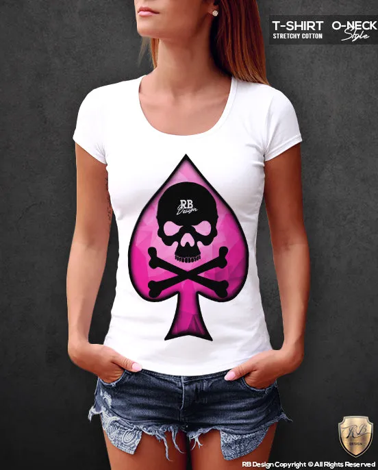 Women's RB Design Skull T-shirt Spades Tank Top WD277