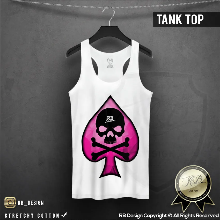 Women's RB Design Skull T-shirt Spades Tank Top WD277