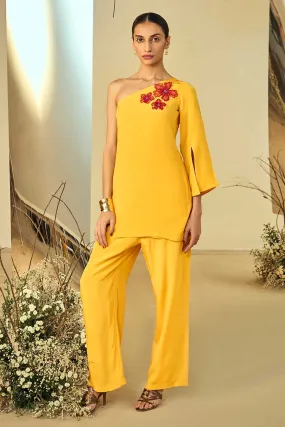 Yellow Daffodil Embellished Co-Ord Set