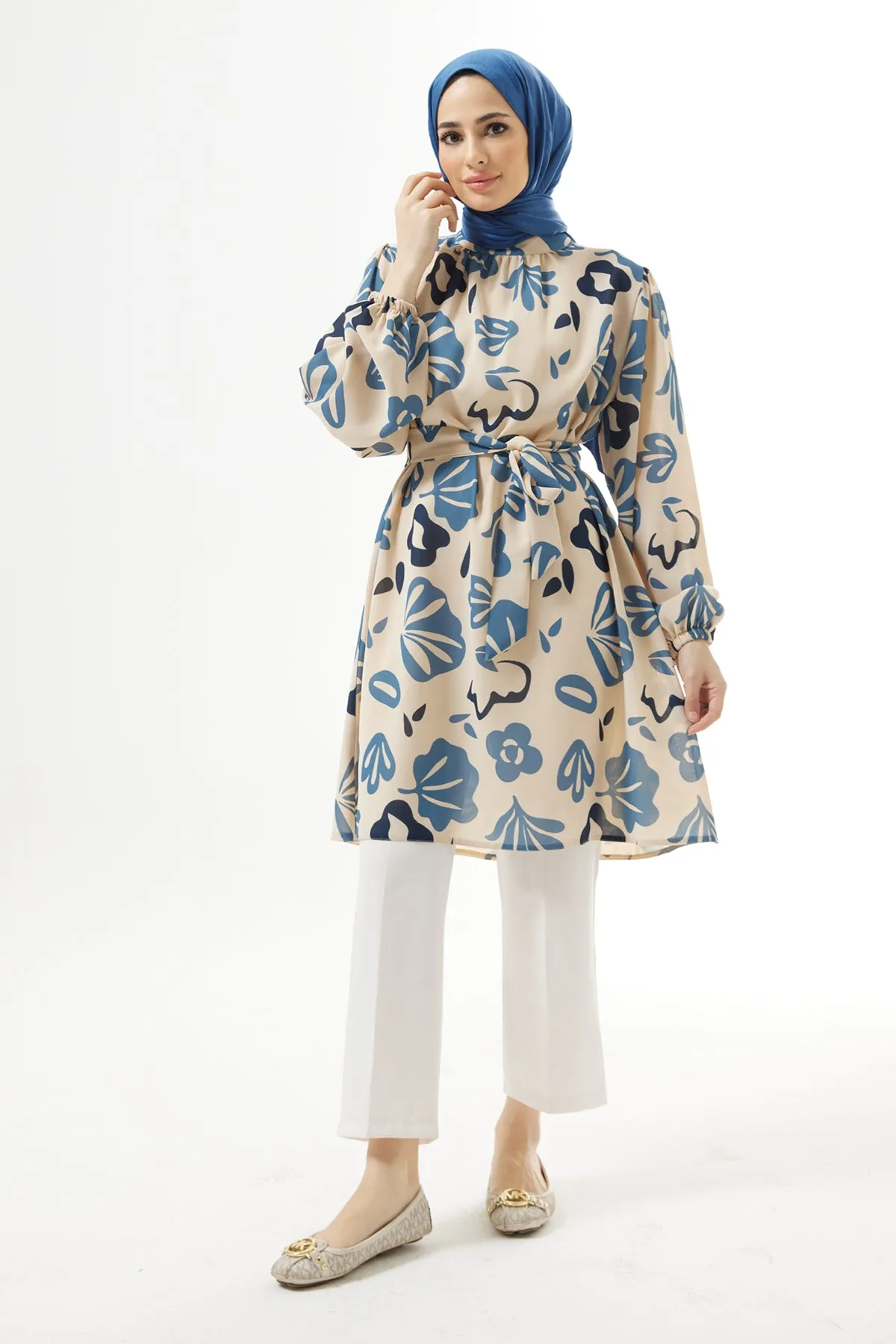ZRF Women Belted Patterned Tunic - Indigo - Richmond West